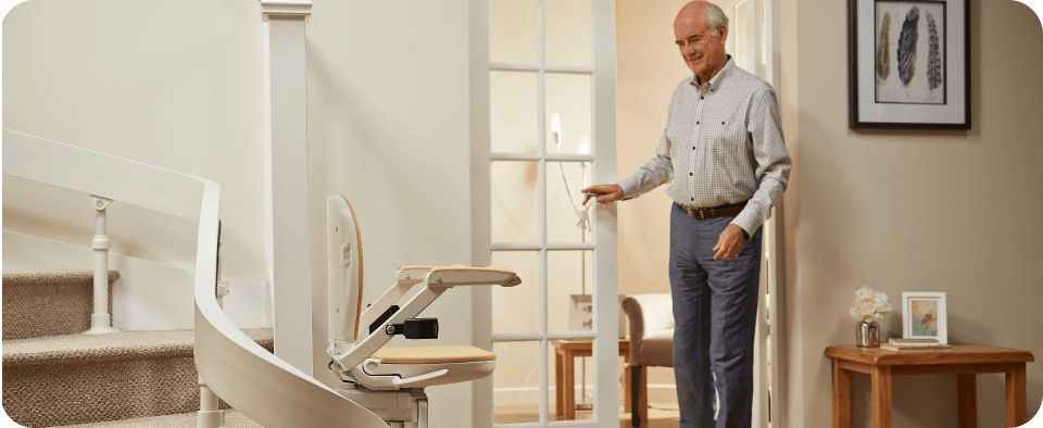 Senior with Stairlift